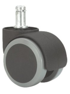   Bürostuhl Rolle Schwarz mit PU Lauffläche Ø 50 mm (Zapfen 11x22 mm) für Parkettböden