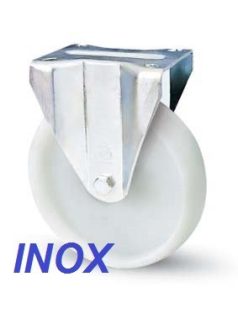 Edelstahlrolle Polyamidrad 150 mm Platte Lenkrolle INOX V2A A2 Polyamid Rolle 