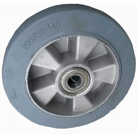 Aluminiumrolle, Lauffläche aus Elastik-Vollgummi (Grau) Ø 200 mm
