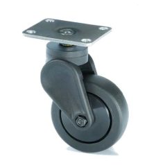   Polyamid Design Lenk- Rolle mit Anschraubplatte, Lauffläche aus PU Ø 100 mm