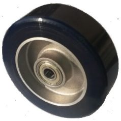   Aluminiumrolle, dicke Lauffläche aus Polyurethan (Schwarz) Ø 125 x 40 mm, 