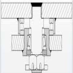   Gusseisen- Doppellenkrolle mit Anschraubplatte, Lauffläche aus Polyurethan, sehr hohe Traglast (4000 kg), Ø 250 mm