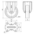 Polyamidrad mit Anschraubplatte Ø 125 mm