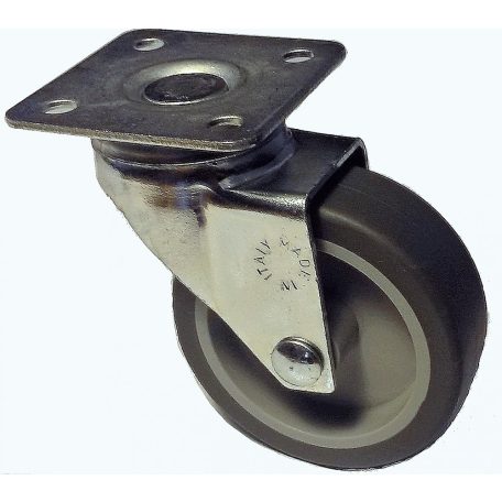 Polypropylen Lenk- Rolle mit Anschraubplatte, Lauffläche aus Elastik-Vollgummi Ø 50x18 mm