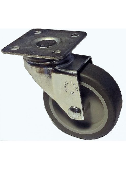 Polypropylen Lenk- Rolle mit Anschraubplatte, Lauffläche aus Elastik-Vollgummi Ø 50x18 mm