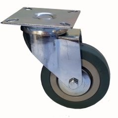   Polypropylen Lenk- Rolle mit Anschraubplatte, Lauffläche aus Elastik-Vollgummi Ø 75x21 mm