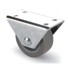   Polypropylen Kastenbock -Rolle mit Anschraubplatte und Vollgummi Lauffläche Ø 50 mm