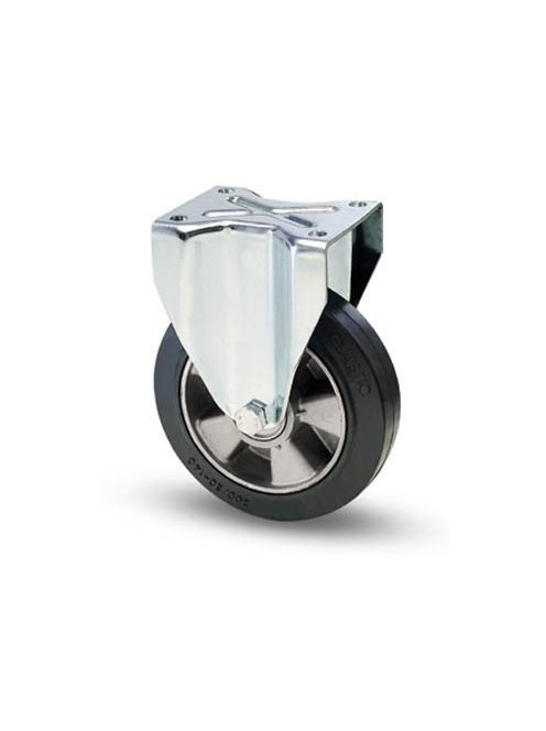 Aluminiumrolle mit Anschraubplatte, Lauffläche aus Elastik-Vollgummi Ø 160 mm