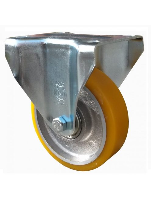 Aluminiumrolle mit Anschraubplatte, Lauffläche aus Polyurethan Ø 100 mm