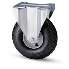 Stahlblech- Rolle mit Anschraubplatte, Luftreifen Ø 260 mm