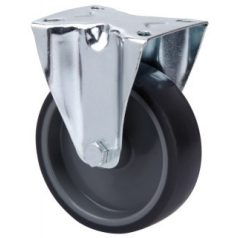   Polypropylen Rolle mit Anschraubplatte, Lauffläche aus Elastik-Vollgummi Ø 80x32 mm