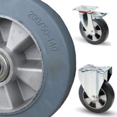 Aluminium Rollen mit Elastik-Vollgummi Lauffläche (300 - 660 kg)